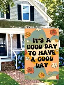 A Colorful Garden Flag, Measuring 14.17 X 18.50 Inches, Featuring A Floral Pattern, Made Of Durable Double-Sided Linen, Perfect For Outdoor Decoration, Requires No Electricity, And Is Ideal For Patio And Garden Decor (Flag Included). - A - View 4