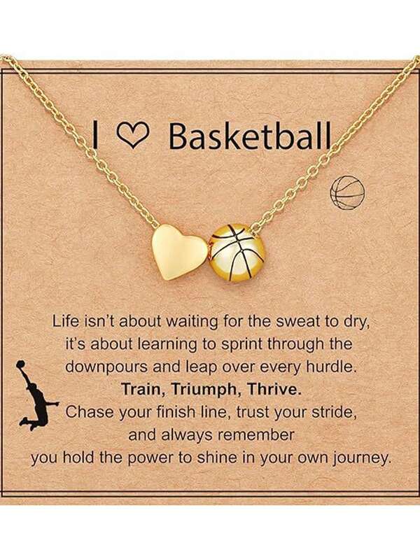 运动球类项链（垒球/足球/排球/篮球/橄榄球），适合女孩和女士，运动配饰首饰，送给爱人的礼物