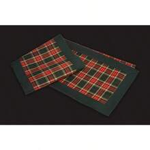 Justina Claire Table Runner In An Argyll Design. 14x36 - Purple - View 4