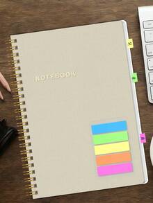 A5 Undated Spiral Notebook - 108 Pages Spring Daily Weekly Planner, Meeting Notes, Personal Diary, Study Plan, Minimalist Design For Home, Office, School, Teacher's Day, Mother's Day Gift - Beige - View 4