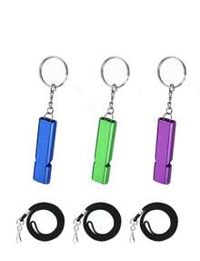 [ ] ホイッスル 笛 防災 救援 大音量 緊急ホイッスル ネックストラップ付き アウトドア 学校 ジム キャンプ ハイキング 生存  審判 ( ブルー+ パープル+ グリーン) - ブルー+パープル+グリーン - チェックする 6