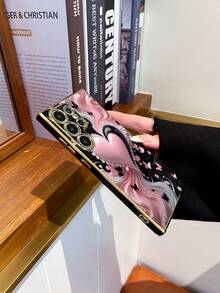 1个6D电镀黑色TPU心形元素个性化时尚爱心图案防震手机壳，兼容 17/16e/15/14/13/12/11/7/8/XR/XS/Plus/Pro/Pro Max/Mini/Air，Galaxy A51 4G/A52/A52s 5G/S23 Ultra/A13 4G/A12/S22 Ultra，A98，Galaxy A56/A04E/A05S/A34/S25 Ultra 5G，Note 13，Galaxy A14/A32 4G - 彩色 - 查看 3