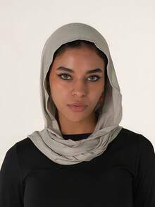 1件装女士经典纯色头巾，预缝制裹身式围巾头巾，可调节多用途头巾，柔软舒适的粘胶纤维面料，适合日常佩戴、运动、瑜伽 - 多色 - 查看 12