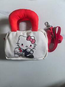 SANRIO Túi đeo vai/đeo chéo hình vuông dễ thương Hello Kitty, thiết kế phối màu hoạt hình, phù hợp cho đi học, hẹn hò, sử dụng hàng ngày, quà tặng sinh nhật/Giáng sinh/Ngày Valentine. - Nhiều màu - Xem 7