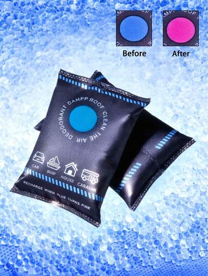 1/2个可重复使用的硅胶除湿袋 - 有效除湿、吸收水分、防止受潮、降低湿度、消除冷凝 - 防止汽车或家居受潮，保持干燥，也适用于存放精密设备 - 干燥剂 - 家居装饰 - 浴室除湿器