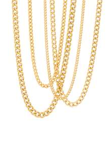 100厘米不锈钢侧链项链，简约18K镀金项链，男女皆宜 - 項鍊 - 查看 1