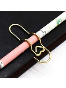 5pcs Stainless Steel Pen Holder Stainless Steel Multi-Function Metal Clips-Multi-Functional Metal Hook With A Pen Holder Design, Suitable For Diary, Document Organization, Office Supplies,And School Items,Stand And Hanging Function, Office & Study Supplies Organizer, Suitable For Back To School, Graduation - Multicolor - View 5