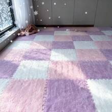 24 Piece Plush Carpet Set, An Ultra Soft High Plush Anti Slip Soundproof Carpet Used For Home Decoration. Very Suitable As Bedroom Carpet, Living Room Carpet, Apartment Carpet, Doormat, Stair Treads, And Washable Pet Mat. Easy To Cut. - 24 miếng - Xem 5