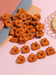 30pcs Mini Animal Erasers, Puffer Fish Erasers - Various Cute Cartoon Animals And Unique Designs, Suitable For School Classroom, Office Supplies, School Prizes, Back To School, School Essentials, Stationery, Art Supplies - Multicolor - View 1