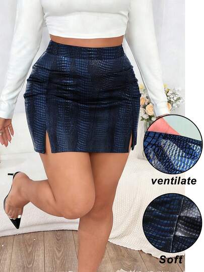 Chân váy thể thao giả da cá sấu màu xanh dương, kiểu dáng thanh lịch, thời trang, năng động, cạp chun, phù hợp cho nhiều dịp như Lễ Tình nhân, hòa nhạc, lễ hội, tiệc tùng, lễ tốt nghiệp, tiệc tựu trường, hẹn hò và mặc hàng ngày. Đa dạng kiểu dáng: thời trang, thanh lịch, giản dị, gợi cảm và phong cách đường phố. Phù hợp cho các mùa Thu, Đông, Xuân, Hè, Xuân/Thu, Thu/Đông.