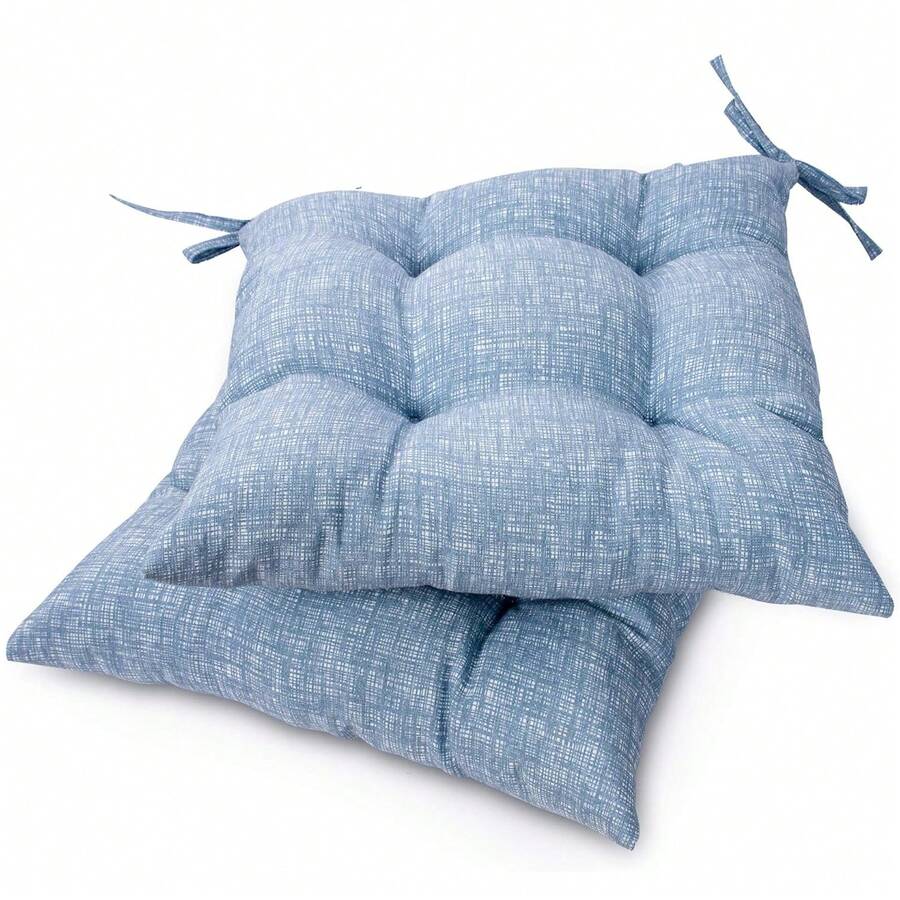 VISTE TU HOGAR VTH Pack 2/4/6 Cojines para Silla, 43x43 CM, Tela Vaquera , Diseño Plano sin Ribete, Relleno de 100% Poliéster, Ideal para Comedor, Terraza, Sala y Restaurante, Disponible varios colores, Fabricado en España - Azul - Ver 1