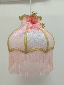 Modern Minimalist Solid Pink Princess Tassel Pendant Light, Warm & Romantic Bedroom Chandelier, Creative Dining Room Pendant Lamp - Pink - View 2