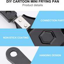 Mini Non-Stick Egg Frying Pan Creative Korean Breakfast Heart-Shaped Pan DIY Mini Egg Pan Breakfast Omelet Pan Pancake Pan,Suitable For Kitchen And Outdoor Omelette,Cake And Bread - 梅花 - 查看 4