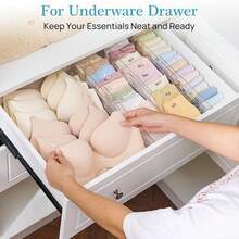12 Pack Drawer Dividers For Clothes, 4" High 10.2"-16.5" Adjustable Expandable Dresser Drawer Organizer, Clear Plastic Separators For Dresser, Underwear, Cosmetic, Toiletries - Clear - View 5