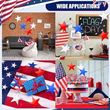 FOBSME 120 Pieces Patriotic Star Cutouts Red Blue Silver Paper Star Cutout 4th Of July Stars Aluminum Foil Paper Cutouts 6 Inch Glitter Stars Decor For  Day Memorial Day Party Supply - 紅色 - 查看 8