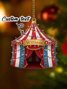 Personalized Circus Tent Holiday Decorations - Customized Name Carnival Holiday Decorations, Valentine's Day Gift, Holiday Gift, Birthday Gift - Style 5 - View 2