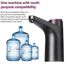1pc USB- Electric Water Pump For 2/3/4/5 Gallon Bottles With LED Display - Portable Hands-Free Drinking System, Compatible With Large Water Jugs For Home, Camping, Office (USB Rechargeable Electric Water Pump) - Black - View 5