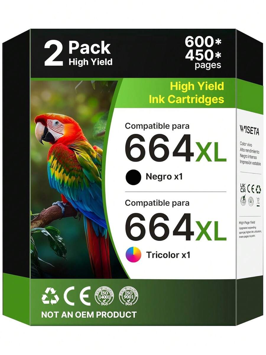 Cartuchos de Tinta Compatible para HP 664 664XL Compatible con HP DeskJet Ink Advantage 1115 2135 3630 2675 3635 3775 3835 4535 4675 5075 (1 Negro 1 Color),40983230 - Granate - Ver 1