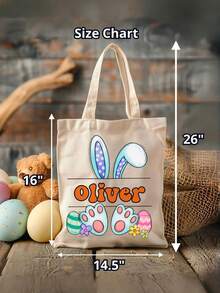 Bolsas de tela personalizadas y personalizadas para Pascua, cestas de lona personalizadas y personalizadas con conejos, regalos de Pascua - Multicolor - Ver 6