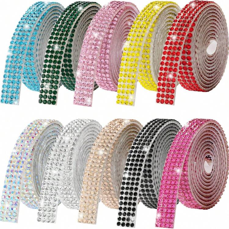 Self-Adhesive Crystal Diamond Ribbons, Diamond Stickers, And Glittering Diamond Tape – Volumes 1–3. Let Your Imagination Run Wild And Create Unique Decorations For Home Items, Art Projects, Crafts, Weddings, Birthday Parties, DIY Activities, As Well As Car And Phone Decorations. - one-size - View 11