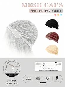 clouder Gothic Punk Beige Long Wavy Curl Wig 26-Inch Center-Parted Bangs Heat-Resistant Synthetic Fiber Wig Women's Soft Voluminous Curls Suitable For Daily Cosplay, Street Style, Holiday Parties, Music Festivals, Y2K Aesthetic, Avant-Garde College Style, Modern Fashion Punk Looks - 米色 - 查看 8