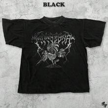 Camiseta de Planta Monstera de Metal Negro, Estilo de Banda Deathcore, Camiseta Gráfica Botánica, Regalo de Papá de Planta Gótica, Hoja Grunge Vintage, Camiseta Unisex para Adultos - Blanco y negro(no personalizable) - Ver 7