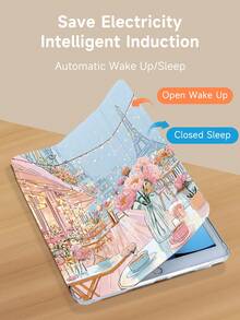 Flower Basic 3-Fold Romantic Print Tablet Protective Case - Multicolor - View 4