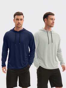 HOPLYNN Four Men's Drawstring Hooded Sun-Protective Jackets, Quick-Drying And Breathable Sports Sun Protection Clothing, Suitable For Cycling, Hiking, Fishing, Etc. - Multicolor - View 5