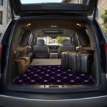 1pc Car Trunk Mat | 29.53x39.37 Inches Polyester Plaid Crown Pattern, Regal Design, Fashionable, Fits Most Trunks, Universal - Trunk Mat - View 2