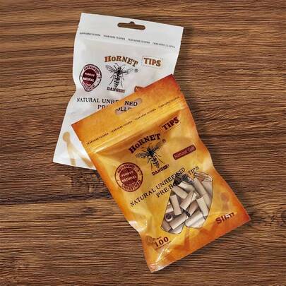 100pcs/Pack, 7MM Diameter Paper Hollow Filter Cigarette Tips, Brown/White Color Options, Portable Sealed Packaging Style Cigarette Filters, Smoking Accessories Paper Tips, Small Bag Packed Paper Tips!