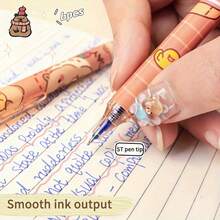 Hộp 6 bút bi gel có thể xóa được màu xanh dương dành cho học sinh, thiết kế hoạt hình dễ thương, bút có thể nạp mực và xóa được, màu xanh dương tươi sáng. - Bút xóa Kapi - Xem 7