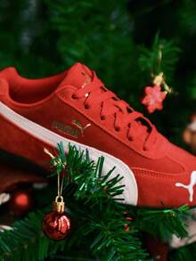 PUMA Speedcat ROSÉ Inspired By Chae Young-In Retro Racing Style Low-Top Casual Sneakers, Comfortable & Fashionable, Racing Shoes, Thin Sole, Lychee Leather, Outdoor Warm, Wear-Resistant, Low-Top, Lifestyle Casual Shoes, , Red & White, 406329-02 - Red - View 2