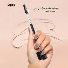 3-In-1 Eyebrow & Eyelash Groomer, Includes 3 Different Spiral Brush Heads For Separating Lashes, Removing Clumps, And Brow Grooming (1pc/2pcs/3pcs) - Black - View 10