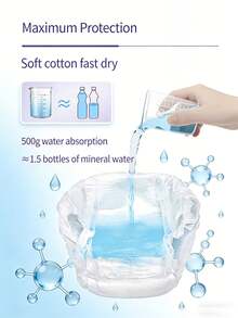 5/20片装可调节防护内裤，月经护垫，一次性内裤，魔术贴设计，可调节腰围，超强吸收，专利设计，清新舒适，3D防护，防漏透气，高吸收量，消除异味，整夜安睡，适合商务旅行、经期、产后、术后及旅行 - 白/綠隨機 - 查看 6