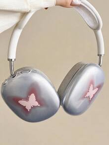 1对高级粉色渐变蝴蝶TPU耳机保护套，个性化透明软壳，兼容 Max/ Max 2耳罩 - 粉色 - 查看 6