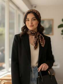 Women's 90x90 Satin Scarf For Waist, Head, Neck, Bag, Dress - High Quality - 彩色 - 查看 4