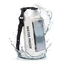 1pc 2L Outdoor Sports Waterproof Bag For Swim Hiking Dry Bag Waterproof Backpack With Integrated Clear Phone Pouch For Outdoor Activities Lightweight Waterproof Pool Bag - White - View 4