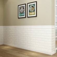 BG Set Of 10 Self-Adhesive 3D Brick Wall Panels For Bedroom And Living Room Decoration - 白色磚 - 查看 2