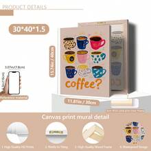 1 Tranh in hình người yêu cà phê đầy màu sắc - Trang trí tường theo chủ đề Espresso đầy phong cách, phù hợp cho trang trí nhà bếp, áp phích cà phê vui nhộn, cũng là một món quà tuyệt vời, biển hiệu quầy bar Barista đẹp mắt, tranh in trên vải canvas, cũng phù hợp cho trang trí nhà cửa, trang trí phòng ngủ, trang trí phòng khách, trang trí phòng tắm, trang trí tường, tranh treo tường có khung tùy chọn. - Nhiều màu - Xem 13