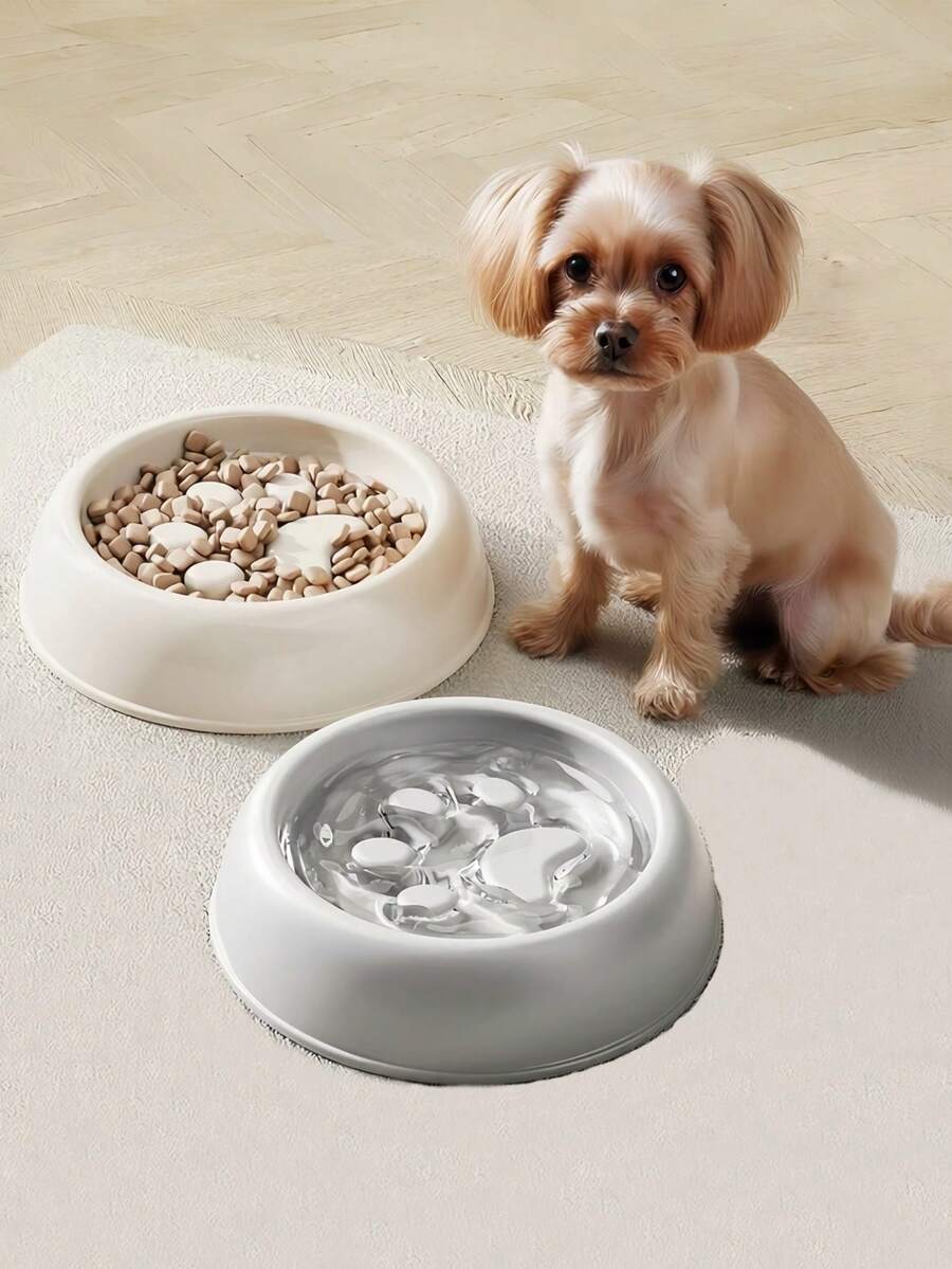 1个防滑防噎互动式狗/猫碗，适合小型和中型宠物 - 多色 - 查看 1