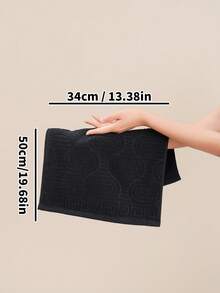 QIBHI 3条装（每条1件）100%纯棉提花爱心图案浴巾/手巾/面巾套装（轻盈吸水），适用于浴室、酒店、健身房、旅行、送礼、沙龙、运动、户外、海滩、学校、返校季、旅行配件、家居用品、情侣礼物，柔软吸水棉质，可选您喜欢的尺寸，请参考尺寸表，也适用于婚礼、派对、家居装饰。 - 黑色 - 查看 8