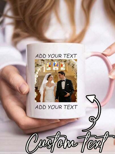 Custom Photo And Text Mug, Personalized Coffee Cup - Can Be Decorated With Your Own Photos Or Text. Features Greetings Messages For Valentine'S Day/Mother'S Day Gifts; Ideal Wedding & Anniversary Present To Couples&Loved Ones As A.