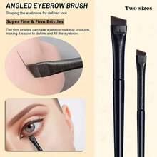 5pcs Precise Eye Makeup Brush Set | Angled Eyeliner Brush, Eyebrow Brush, Double-Sided Long Handle Design - Soft Synthetic Bristles, Suitable For Sensitive/Dry Skin (Professional Grade), Makeup Brush Set - Multicolor - View 2