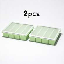 2pcs Silicone Freezer Trays With Lids, 1-Cup Soup Container Style Ice Cube Trays For Freezer - Leakproof, Dishwasher,  Stackable, Ideal For Frozen Broth, Leftovers & Meal Prep - Màu xanh chanh - Xem 10