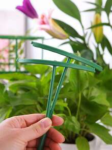 12 piezas Soportes ajustables para plantas, Marcos de soporte redondos para plantas, Estructura resistente para invernadero, Varillas de fijación para flores de interior, Estantes para trepar enredaderas - Fácil montaje, Diseño ahorra espacio, Decoración de jardín, Decoración de primavera - Soporte para plantas - Ver 3