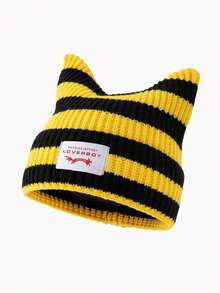 1 pieza Gorro de punto con orejeras de piel sintética para mujer, adecuado para uso diario en otoño/invierno - C - Ver 5