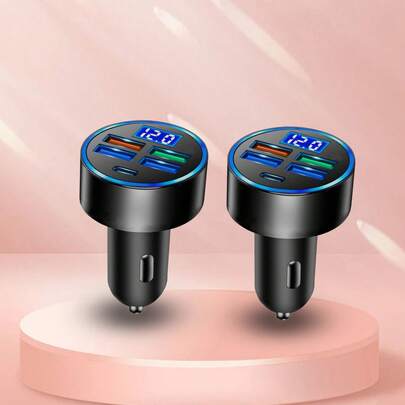 Fast Charging Cell Phones Car Charger 2-Pack Multi-Port (USB-C + USB-A) Car Charger – Charger Compatible With Apple Mobile Devices, Smartphones & Tablets | Compact Vehicle Charger With Overload Protection Valentine's Day Gift