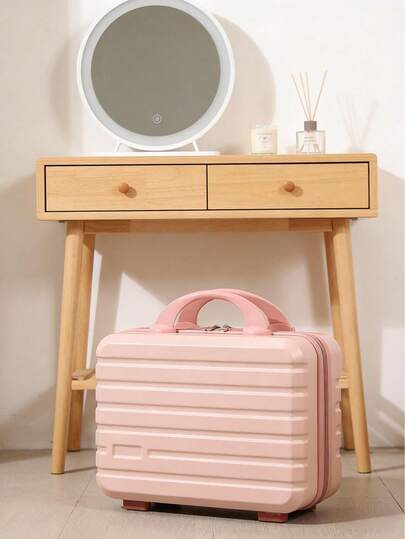 Maleta liviana de estilo retro: estuche de viaje portátil de 12 pulgadas, almacenamiento de cosméticos, para todas las estaciones, adecuado para viajes y organización de artículos, regalo para estudiantes y cumpleaños, cierre de cremallera.