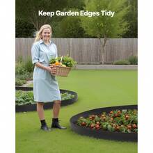 Landscape Edging, 33 Ft X 4 In Plastic Garden Border Edging With 30 Spikes & 2 Ground Stakes, No Dig, Flexible Lawn Edgings Roll, UV-Resistant Mini Fence Borders For Flower Beds Yard Paver - 33 Ft X 4 In - View 2