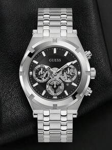 Guess 男士石英表 - 银色表带，计时功能，时尚男士腕表，送给男友/丈夫的理想礼物 GW0260G1 - 銀色 - 查看 2